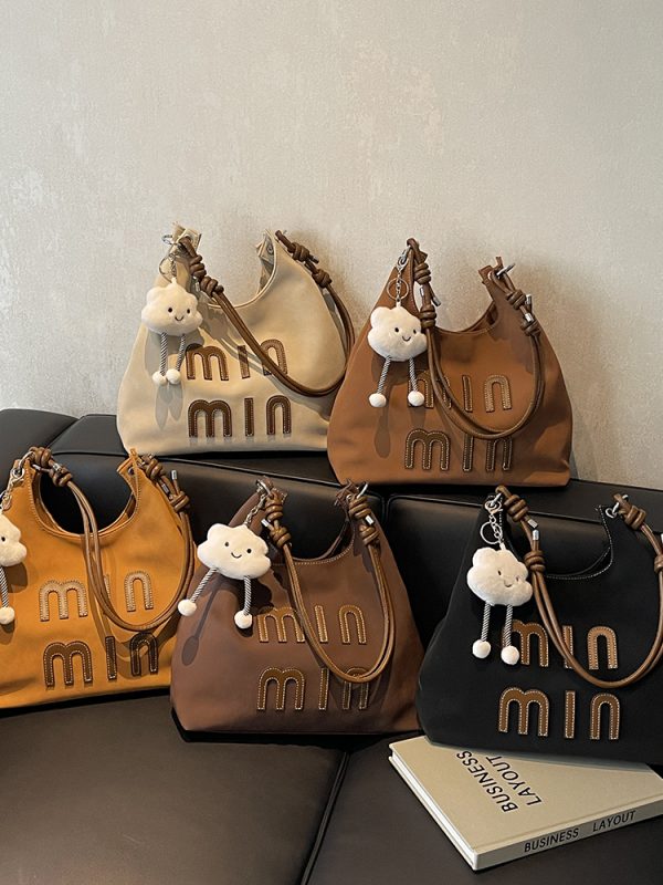 Matte Vintage Women's Large Capacity Shoulder Bag - Casual Tote for Work and Commuting - Spring Summer 2025 Fashion