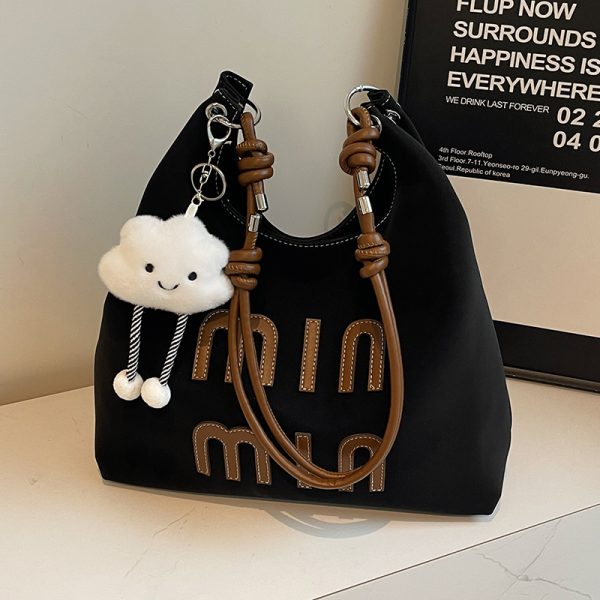 Matte Vintage Women's Large Capacity Shoulder Bag - Casual Tote for Work and Commuting - Spring Summer 2025 Fashion