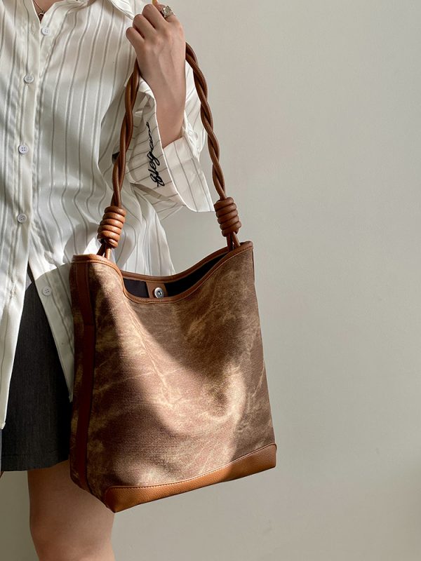 Melard Retro Commuting Tote Bag for Women - Large Handheld Shoulder Bag, 2025 Niche Design, Vintage Style