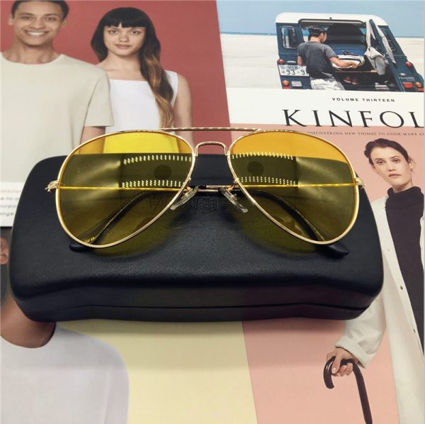Men's and Women's Night Vision Driving Sunglasses - Celebrity Style Protective Glasses for Enhanced Visibility and Fashionable Look