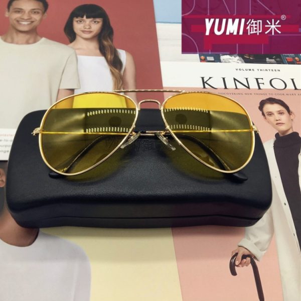 Men's and Women's Night Vision Driving Sunglasses - Celebrity Style Protective Glasses for Enhanced Visibility and Fashionable Look