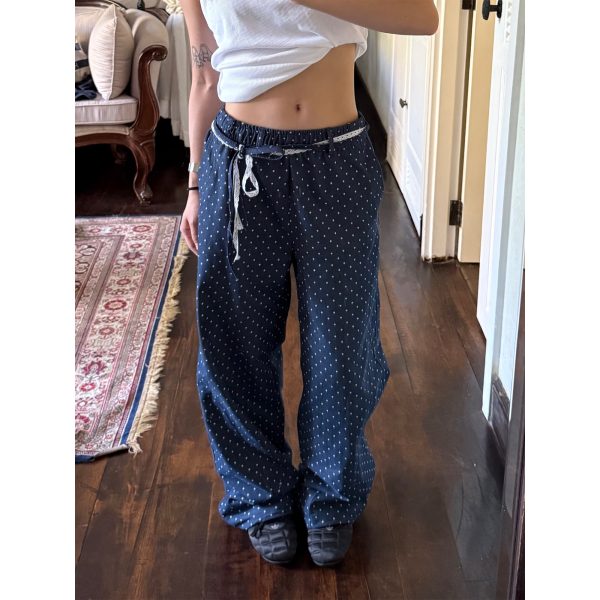 Men's Casual Straight-Leg Pants - Elastic Waist, Loose Fit, Summer Streetwear Sweatpants, American Style, Original Star Design