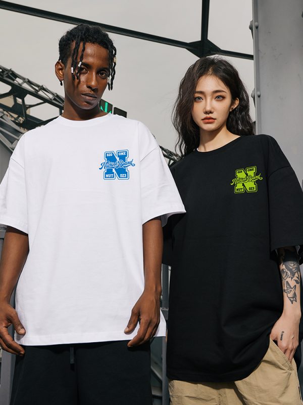 Men's Oversized Short-Sleeve T-Shirt in American Street Style, Plus Size, Summer Fashion, Casual Urban Look