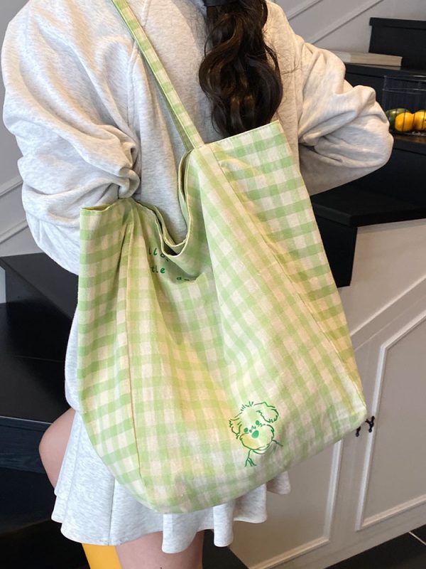 Minimalist Casual Canvas Shoulder Bag for Women - Large Capacity Tote for College Students - Summer 2025 Fashion