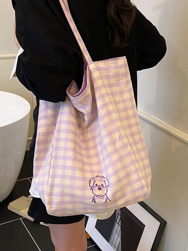 Minimalist Casual Canvas Shoulder Bag for Women - Large Capacity Tote for College Students - Summer 2025 Fashion
