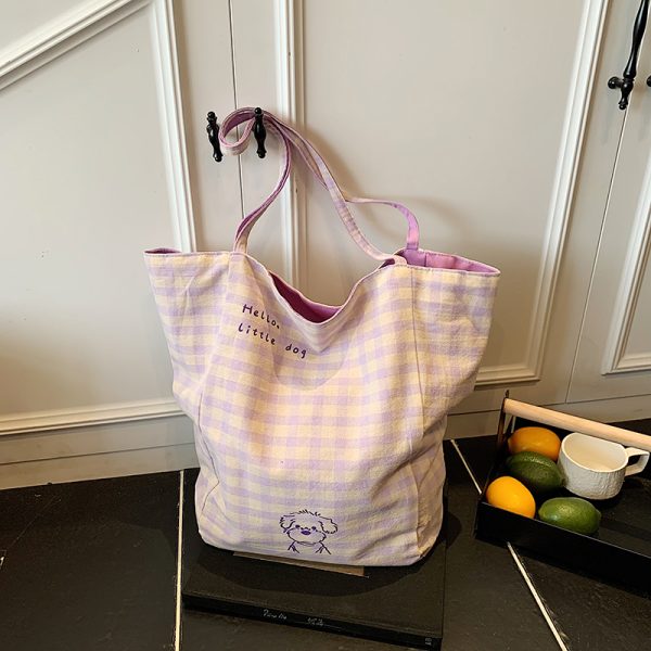 Minimalist Casual Canvas Shoulder Bag for Women - Large Capacity Tote for College Students - Summer 2025 Fashion