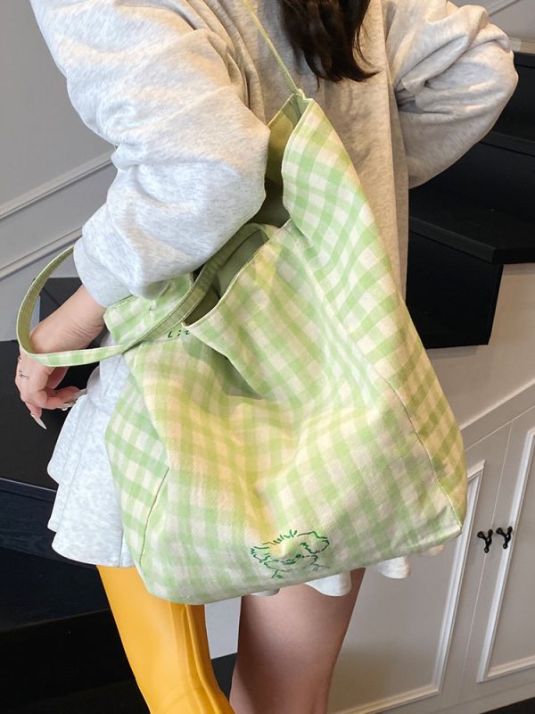Minimalist Casual Canvas Shoulder Bag for Women - Large Capacity Tote for College Students - Summer 2025 Fashion