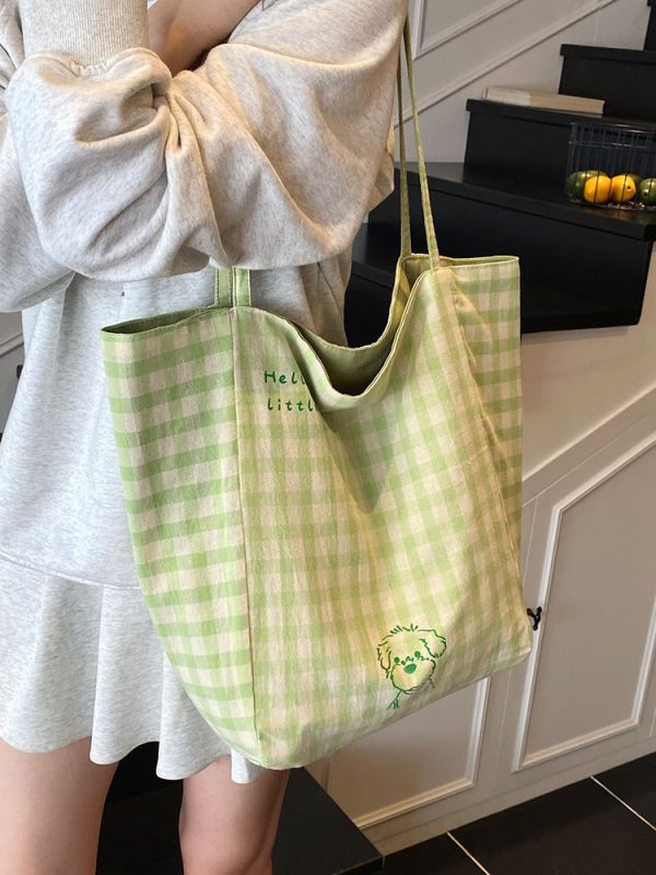 Minimalist Casual Canvas Shoulder Bag for Women - Large Capacity Tote for College Students - Summer 2025 Fashion
