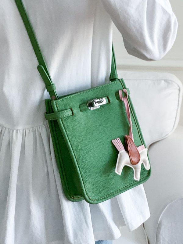 Minimalist Crossbody Mobile Phone Bag for Women - 2025 Summer Small Square Handheld Textured Fashion Accessory