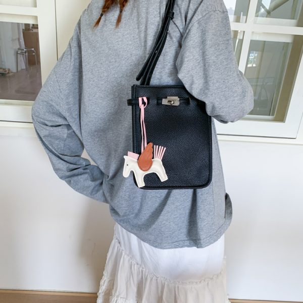 Minimalist Crossbody Mobile Phone Bag for Women - 2025 Summer Small Square Handheld Textured Fashion Accessory