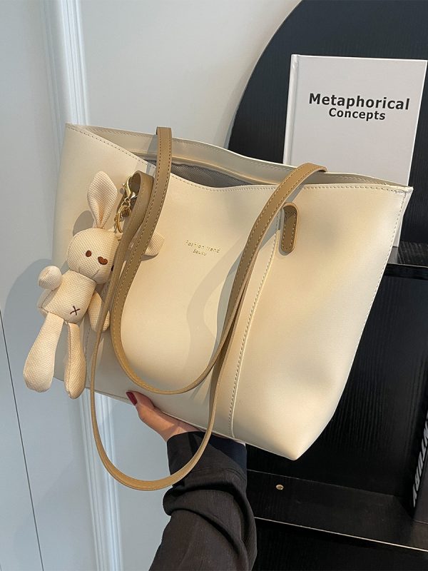 Minimalist Korean-Style Large Capacity Tote Bag for Women - Versatile Spring/Summer 2025 Fashion Shoulder Bag