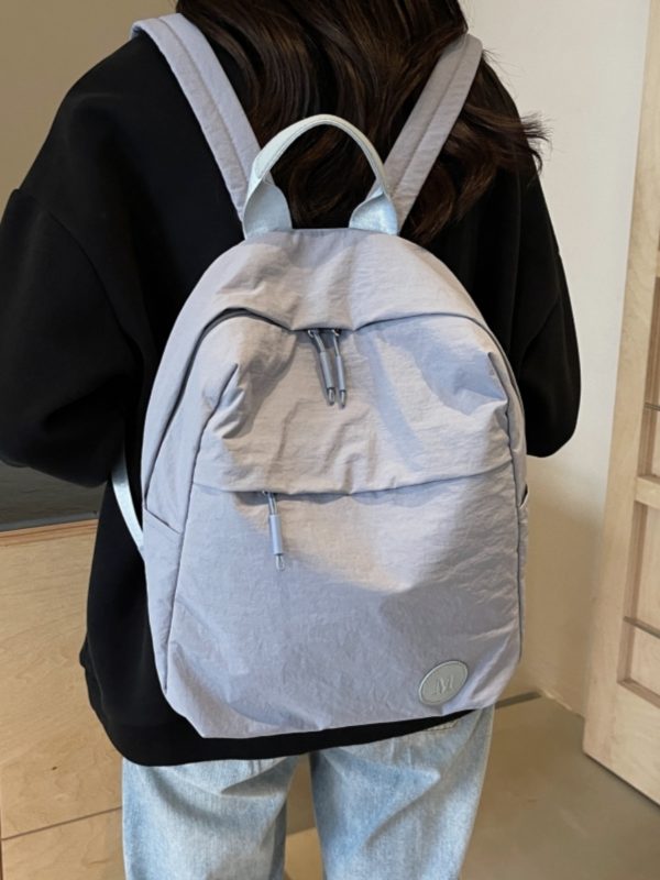 Minimalist Korean-Style Women's Backpack 2025 - Ultra-Light Nylon Fabric Student Book Bag for Travel & Daily Use