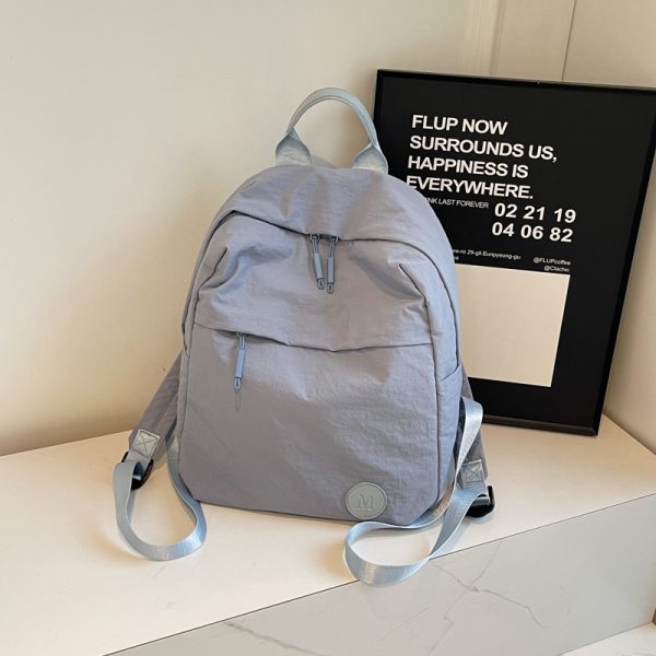 Minimalist Korean-Style Women's Backpack 2025 - Ultra-Light Nylon Fabric Student Book Bag for Travel & Daily Use