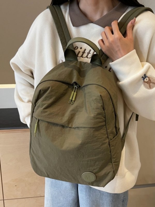 Minimalist Korean-Style Women's Backpack 2025 - Ultra-Light Nylon Fabric Student Book Bag for Travel & Daily Use