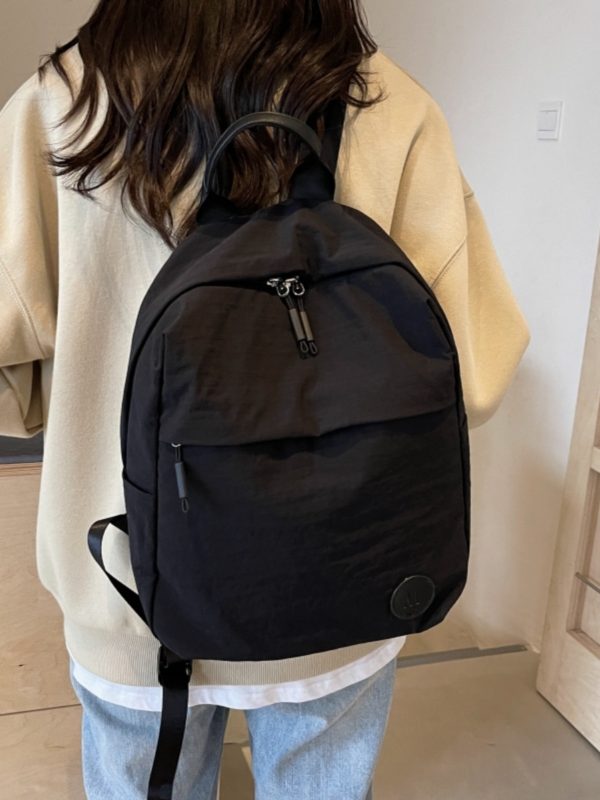 Minimalist Korean-Style Women's Backpack 2025 - Ultra-Light Nylon Fabric Student Book Bag for Travel & Daily Use