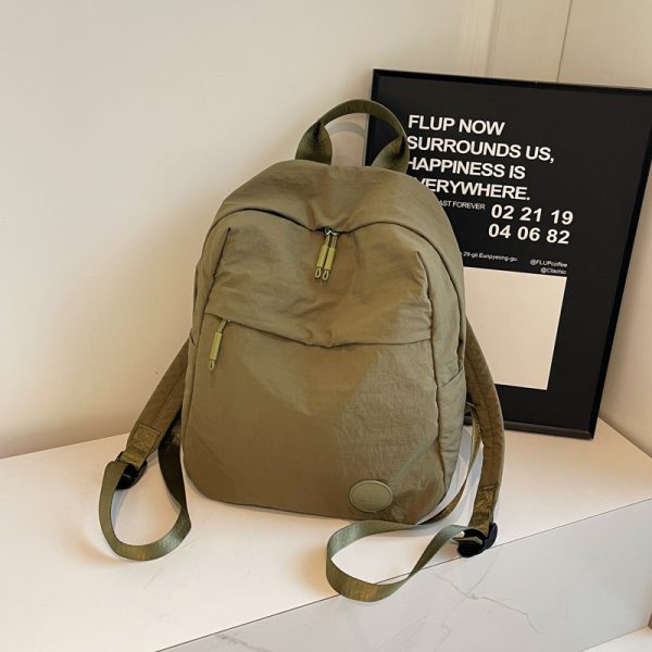 Minimalist Korean-Style Women's Backpack 2025 - Ultra-Light Nylon Fabric Student Book Bag for Travel & Daily Use