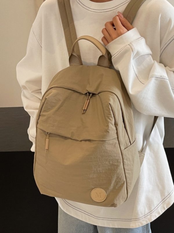 Minimalist Korean-Style Women's Backpack 2025 - Ultra-Light Nylon Fabric Student Book Bag for Travel & Daily Use