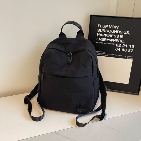 Minimalist Korean-Style Women's Backpack 2025 - Ultra-Light Nylon Fabric Student Book Bag for Travel & Daily Use