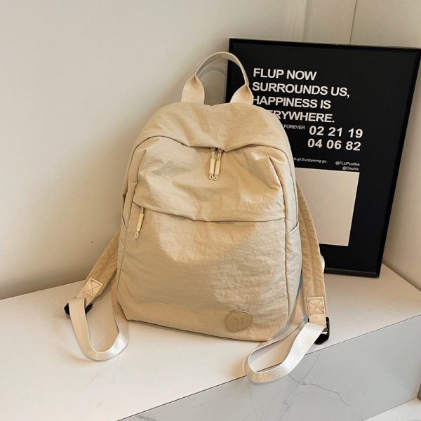 Minimalist Korean-Style Women's Backpack 2025 - Ultra-Light Nylon Fabric Student Book Bag for Travel & Daily Use