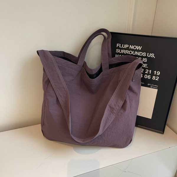 Minimalist Large Capacity Women's Canvas Tote Bag - Versatile Crossbody Design for Lazy Style and Everyday Use