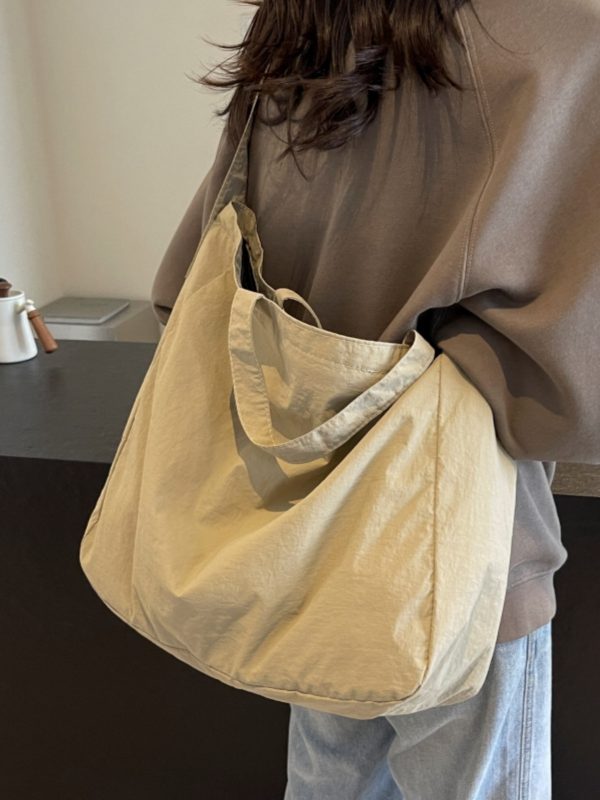 Minimalist Large Capacity Women's Canvas Tote Bag - Versatile Crossbody Design for Lazy Style and Everyday Use
