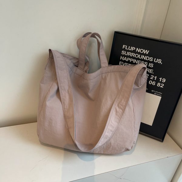 Minimalist Large Capacity Women's Canvas Tote Bag - Versatile Crossbody Design for Lazy Style and Everyday Use