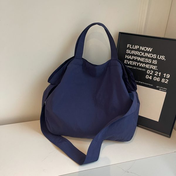 Minimalist Large Capacity Women's Canvas Tote Bag - Versatile Crossbody Design for Lazy Style and Everyday Use