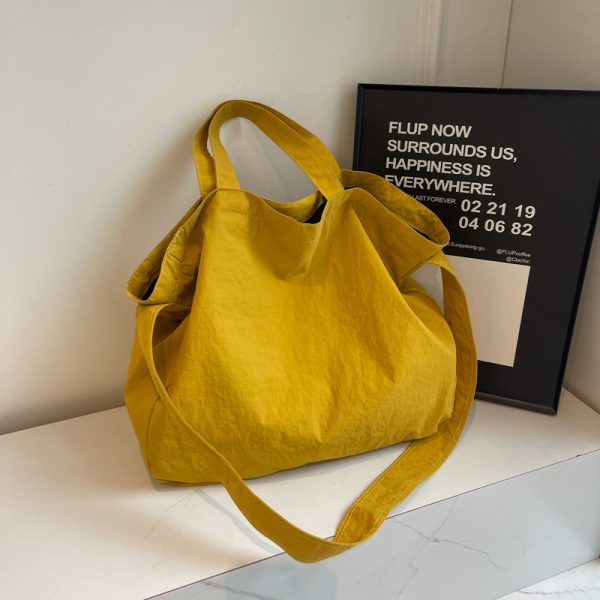 Minimalist Large Capacity Women's Canvas Tote Bag - Versatile Crossbody Design for Lazy Style and Everyday Use