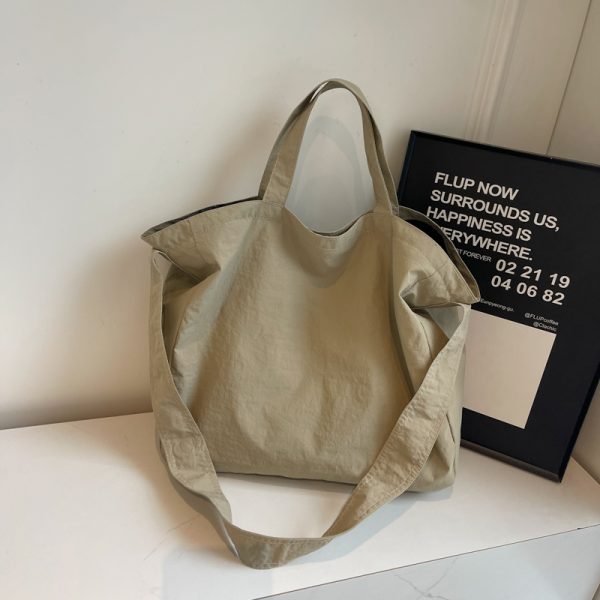 Minimalist Large Capacity Women's Canvas Tote Bag - Versatile Crossbody Design for Lazy Style and Everyday Use
