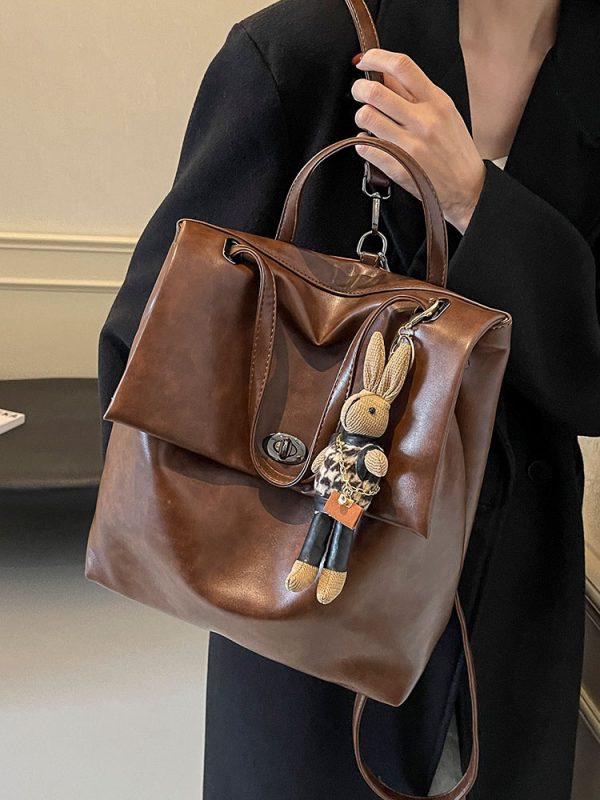 Minimalist Lightweight Backpack for Women - Large Capacity Commuting Tote Bucket Bag for College - Autumn 2025 Fashion