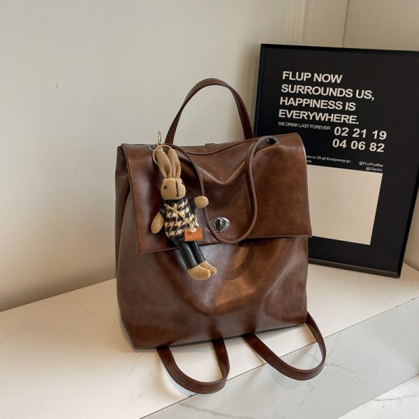 Minimalist Lightweight Backpack for Women - Large Capacity Commuting Tote Bucket Bag for College - Autumn 2025 Fashion