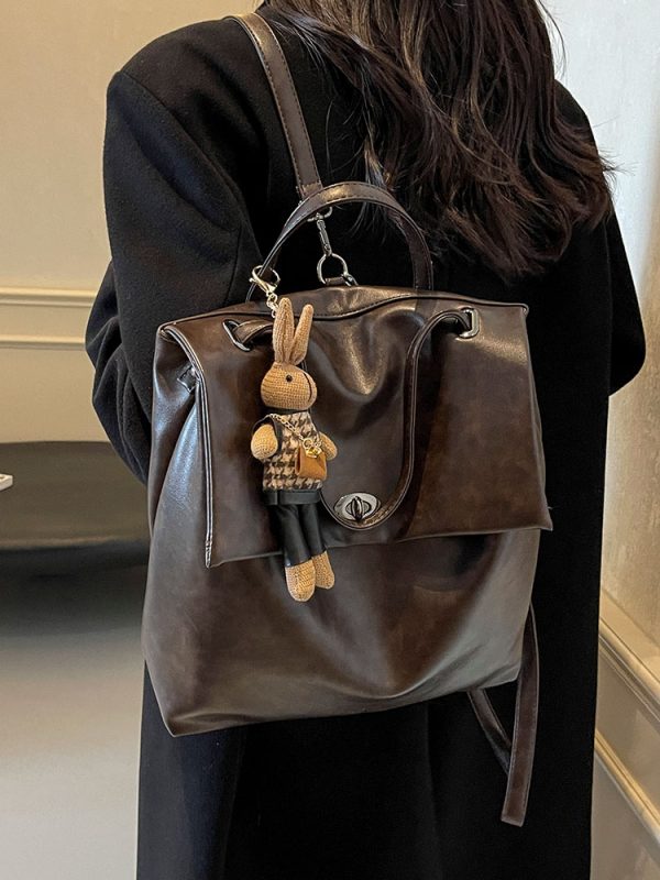 Minimalist Lightweight Backpack for Women - Large Capacity Commuting Tote Bucket Bag for College - Autumn 2025 Fashion