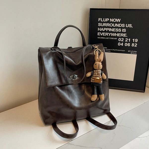 Minimalist Lightweight Backpack for Women - Large Capacity Commuting Tote Bucket Bag for College - Autumn 2025 Fashion