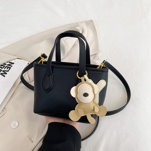 Minimalist Women's Lychee Pattern Bucket Bag - High-Quality Texture Shoulder Bag for Spring/Summer 2025 Fashion