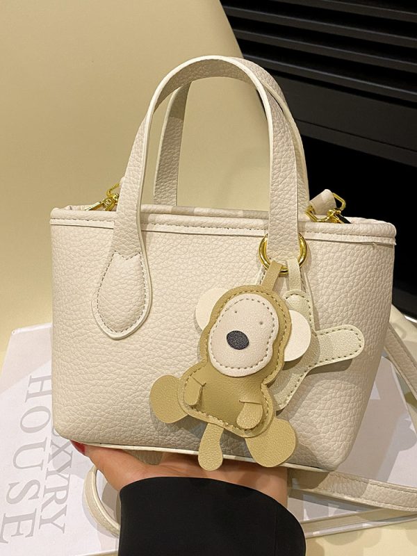 Minimalist Women's Lychee Pattern Bucket Bag - High-Quality Texture Shoulder Bag for Spring/Summer 2025 Fashion