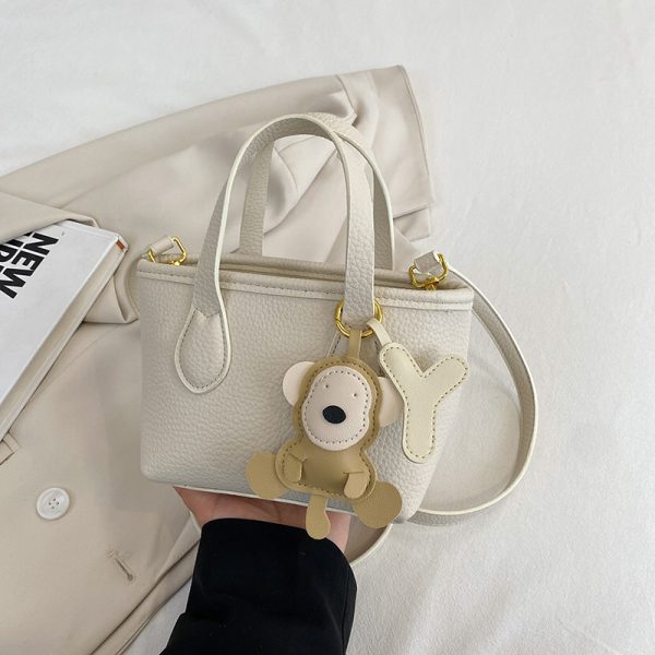 Minimalist Women's Lychee Pattern Bucket Bag - High-Quality Texture Shoulder Bag for Spring/Summer 2025 Fashion