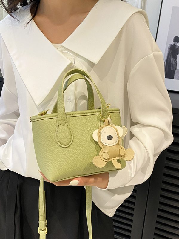 Minimalist Women's Lychee Pattern Bucket Bag - High-Quality Texture Shoulder Bag for Spring/Summer 2025 Fashion