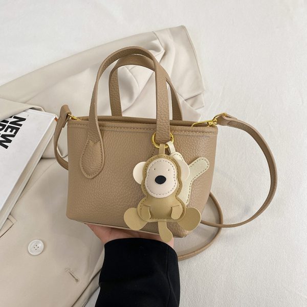 Minimalist Women's Lychee Pattern Bucket Bag - High-Quality Texture Shoulder Bag for Spring/Summer 2025 Fashion
