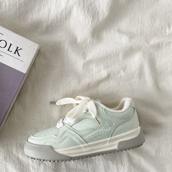 Mint Green Thick-Soled Board Shoes for Women - Versatile Casual Sports Sneakers for Spring 2025, Trendy & Comfortable