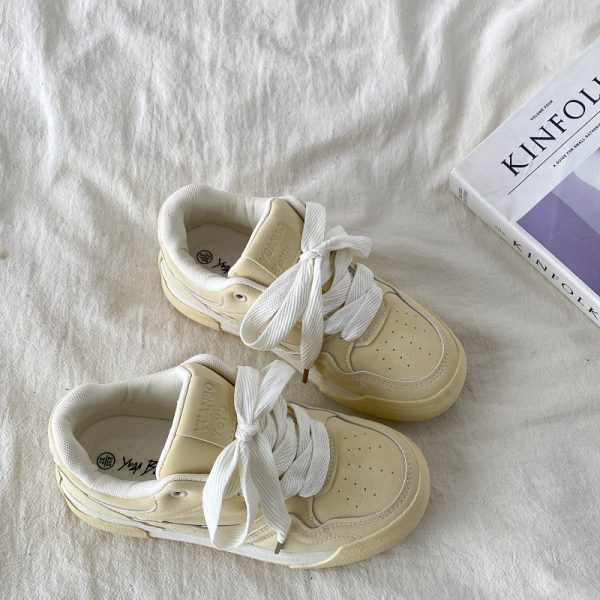 Mint Green Thick-Soled Board Shoes for Women - Versatile Casual Sports Sneakers for Spring 2025, Trendy & Comfortable