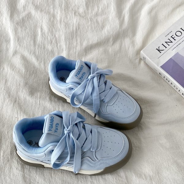 Mint Green Thick-Soled Board Shoes for Women - Versatile Casual Sports Sneakers for Spring 2025, Trendy & Comfortable