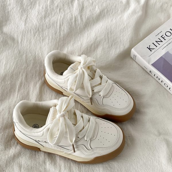Mint Green Thick-Soled Board Shoes for Women - Versatile Casual Sports Sneakers for Spring 2025, Trendy & Comfortable