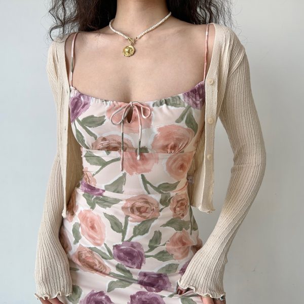 Multi-Color Slim Fit Long Sleeve V-Neck Knitted Cardigan Top for Women - European and American Style Y2K Fashion