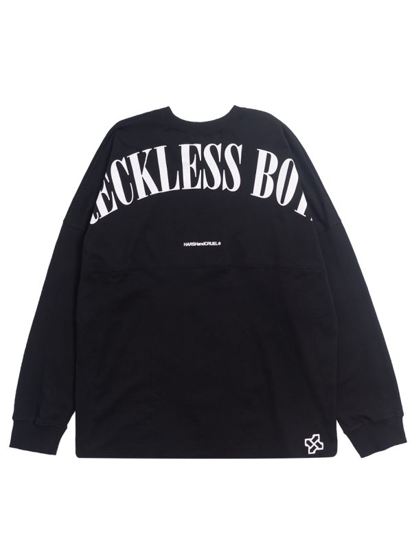 Multicolor Retro Print Loose Long Sleeve T-shirt for Boys - 90s Inspired Streetwear Style