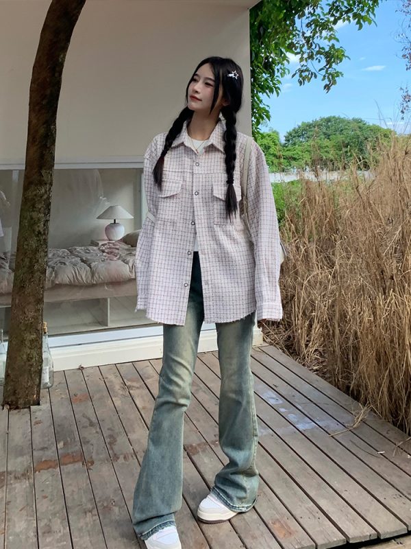 Narrow Version Slimming Micro-Flare Jeans for Women - Mid-Waist Long Pants for Shorter Individuals - Spring Autumn 2025 Style