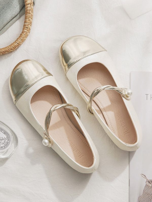National Style Sheepskin Mary Jane Shoes for Women â€“ Shallow Mouth Fairy Flat Shoes, Perfect for Summer Skirt Outfits
