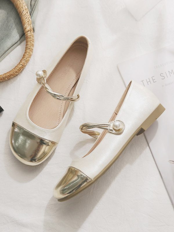 National Style Sheepskin Mary Jane Shoes for Women â€“ Shallow Mouth Fairy Flat Shoes, Perfect for Summer Skirt Outfits