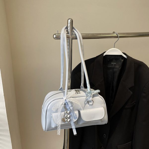 Oil Wax Leather Commuting Pillow Bag for Women - Versatile Large Capacity Shoulder Underarm Bag for Spring 2025 Fashion