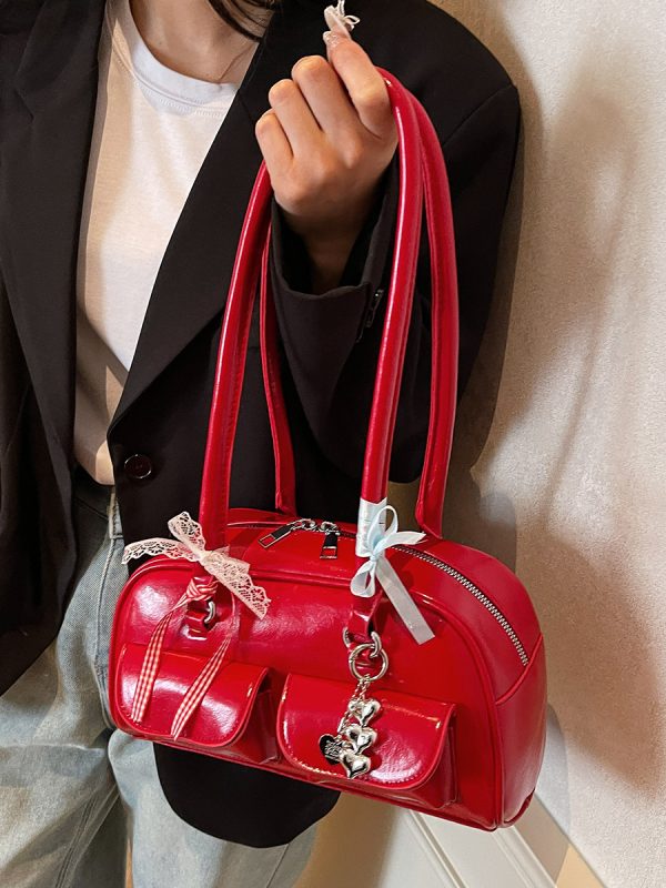 Oil Wax Leather Commuting Pillow Bag for Women - Versatile Large Capacity Shoulder Underarm Bag for Spring 2025 Fashion