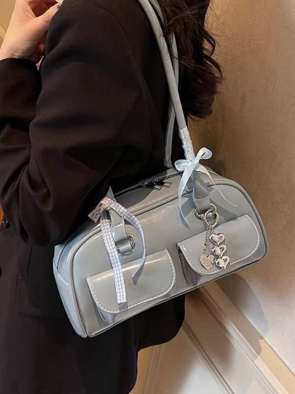 Oil Wax Leather Commuting Pillow Bag for Women - Versatile Large Capacity Shoulder Underarm Bag for Spring 2025 Fashion